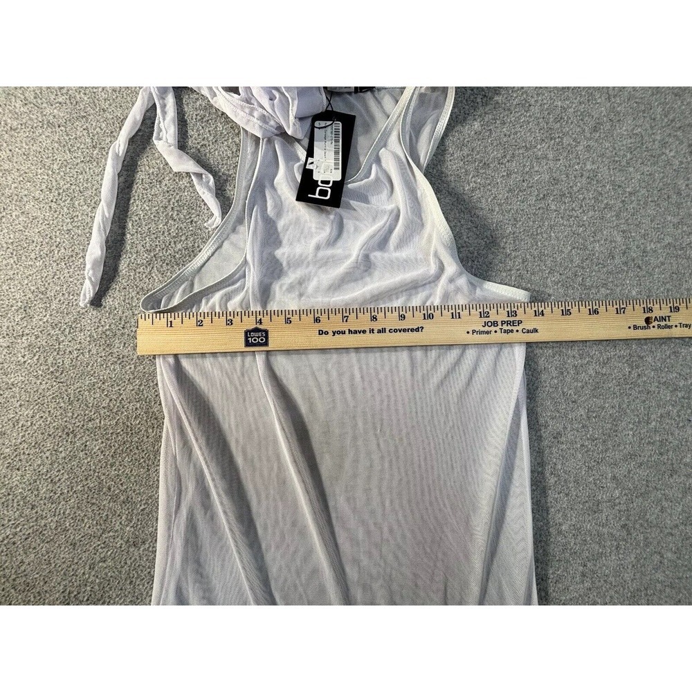 Boohoo Women's White Chiffon Beach Dress Cover Up Medium NWT - Picture 7 of 7